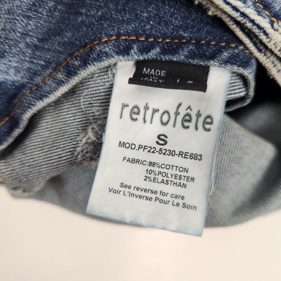Retrofete Willa Low Rise Skirt in Light Rip Tide Blue Denim Size Small NWT - Picture 7 of 9